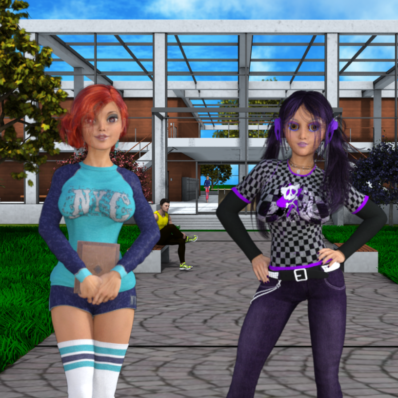 aniko and kimi at front of campus.png
